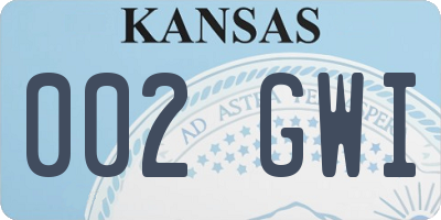 KS license plate 002GWI
