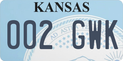 KS license plate 002GWK