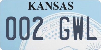 KS license plate 002GWL