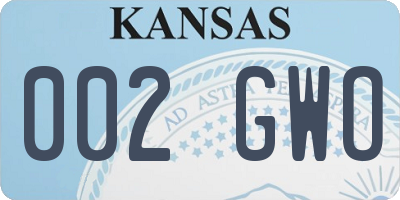 KS license plate 002GWO