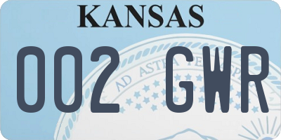 KS license plate 002GWR