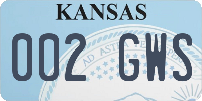 KS license plate 002GWS