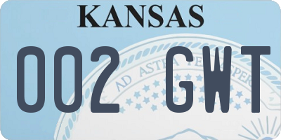 KS license plate 002GWT