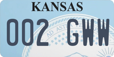 KS license plate 002GWW