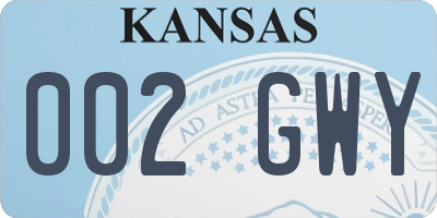 KS license plate 002GWY