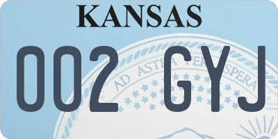 KS license plate 002GYJ