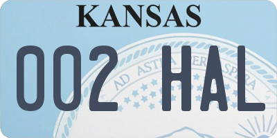 KS license plate 002HAL