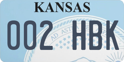 KS license plate 002HBK