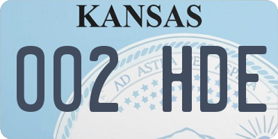 KS license plate 002HDE