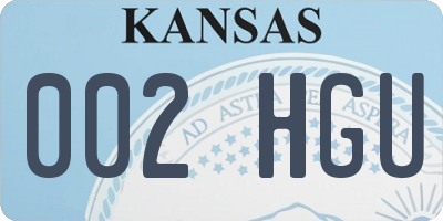 KS license plate 002HGU