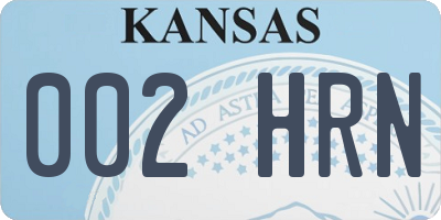 KS license plate 002HRN