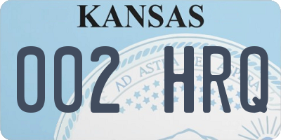 KS license plate 002HRQ