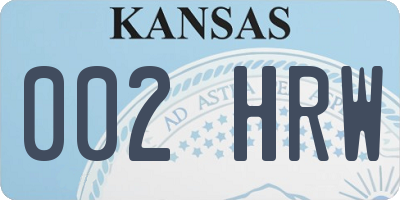 KS license plate 002HRW