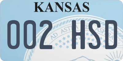 KS license plate 002HSD