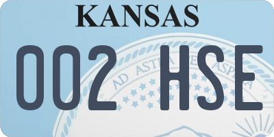 KS license plate 002HSE