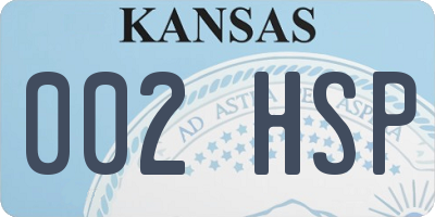 KS license plate 002HSP
