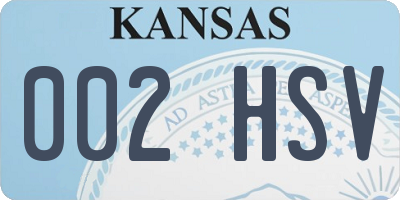 KS license plate 002HSV