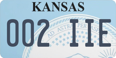KS license plate 002IIE