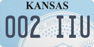 KS license plate 002IIU