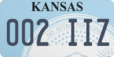 KS license plate 002IIZ