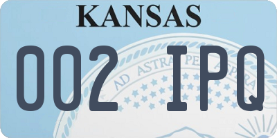 KS license plate 002IPQ