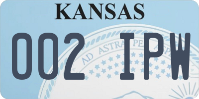 KS license plate 002IPW