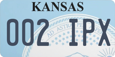KS license plate 002IPX