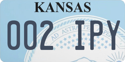 KS license plate 002IPY