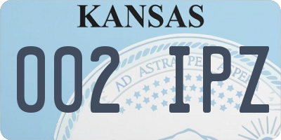 KS license plate 002IPZ