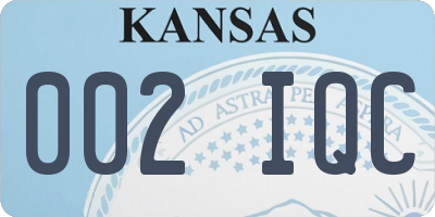 KS license plate 002IQC