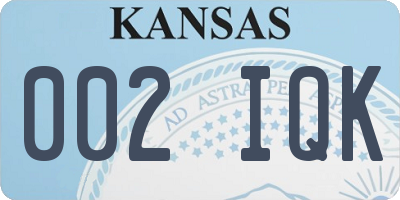 KS license plate 002IQK