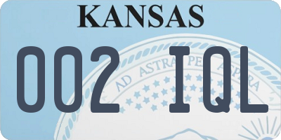 KS license plate 002IQL