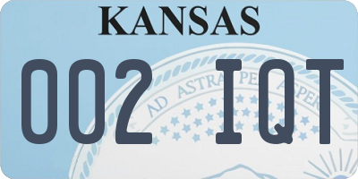 KS license plate 002IQT