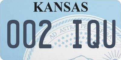 KS license plate 002IQU