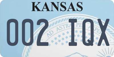 KS license plate 002IQX