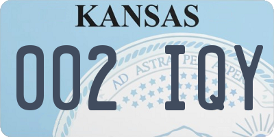 KS license plate 002IQY