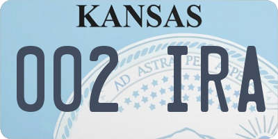 KS license plate 002IRA