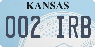KS license plate 002IRB
