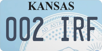 KS license plate 002IRF