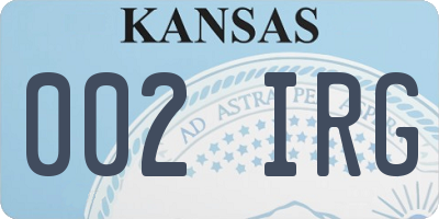 KS license plate 002IRG
