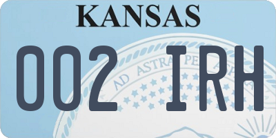 KS license plate 002IRH