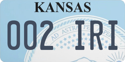 KS license plate 002IRI
