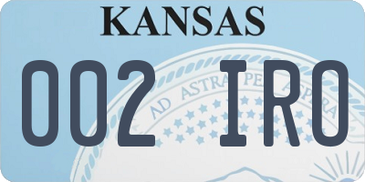 KS license plate 002IRO