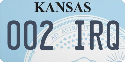KS license plate 002IRQ