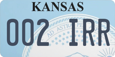 KS license plate 002IRR