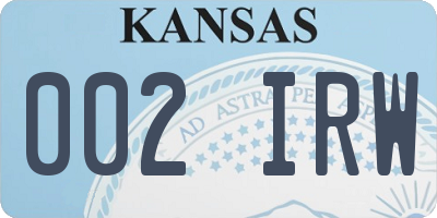 KS license plate 002IRW