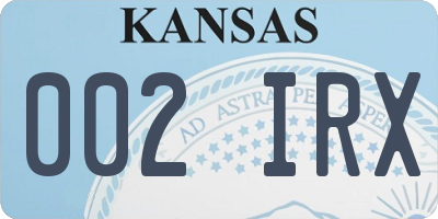 KS license plate 002IRX