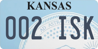 KS license plate 002ISK