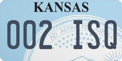KS license plate 002ISQ