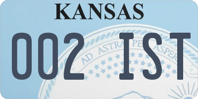 KS license plate 002IST